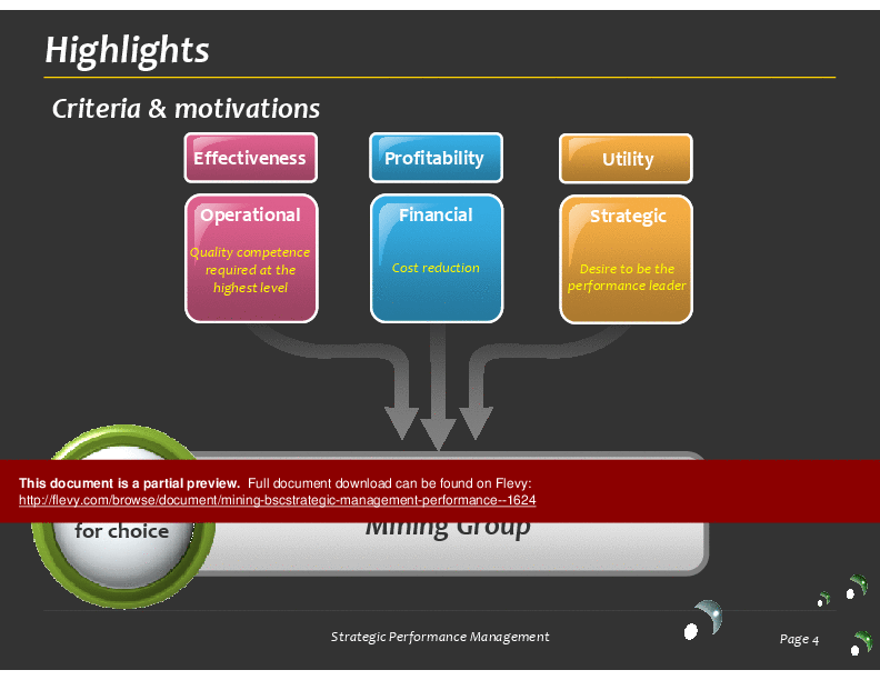 Mining Balanced Scorecard - Strategic Performance Management (51-slide PPT PowerPoint presentation (PPTX)) Preview Image