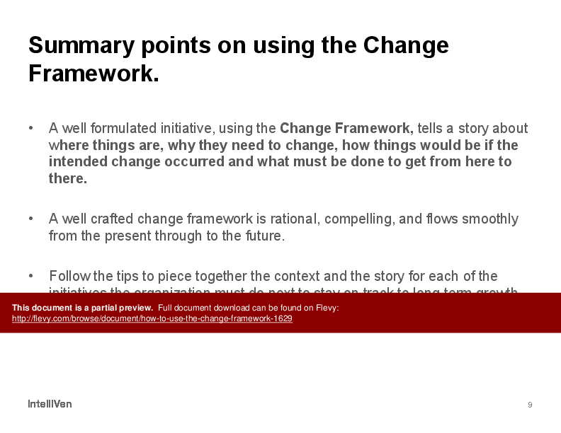 How to Use the Change Framework (15-slide PPT PowerPoint presentation (PPTX)) Preview Image