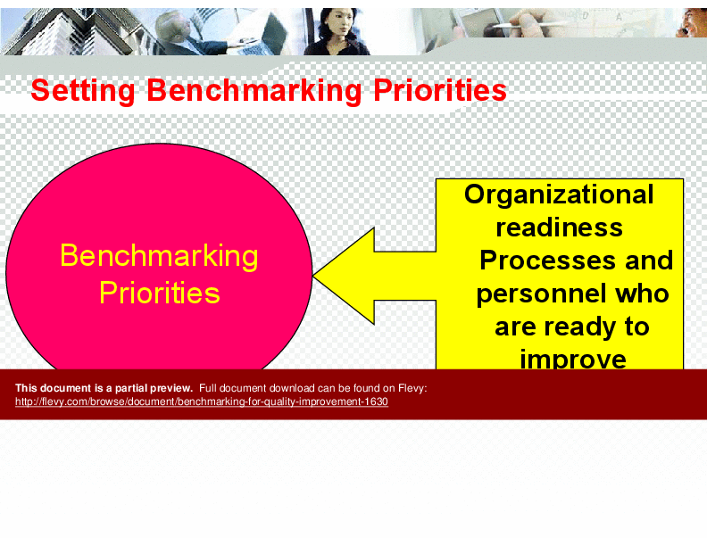 This is a partial preview of Benchmarking for Quality Improvement (61-slide PowerPoint presentation (PPTX)). Full document is 61 slides. 