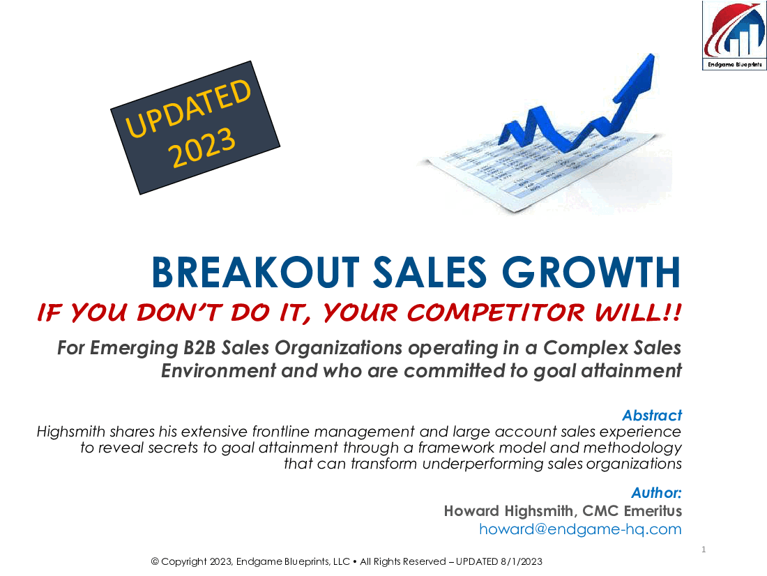 This is a partial preview of Breakout Sales Growth Methodology (95-slide PowerPoint presentation (PPTX)). Full document is 95 slides. 