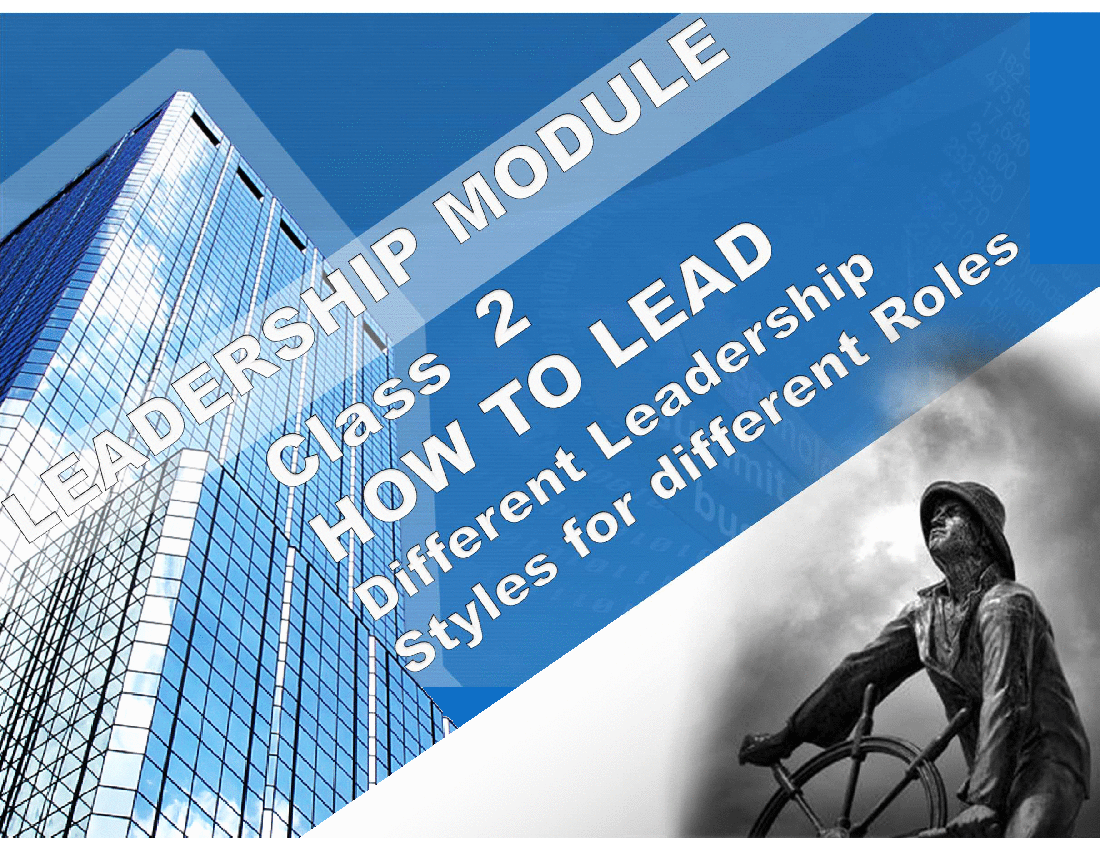 Total Leadership Series (Course 2) - How to Lead