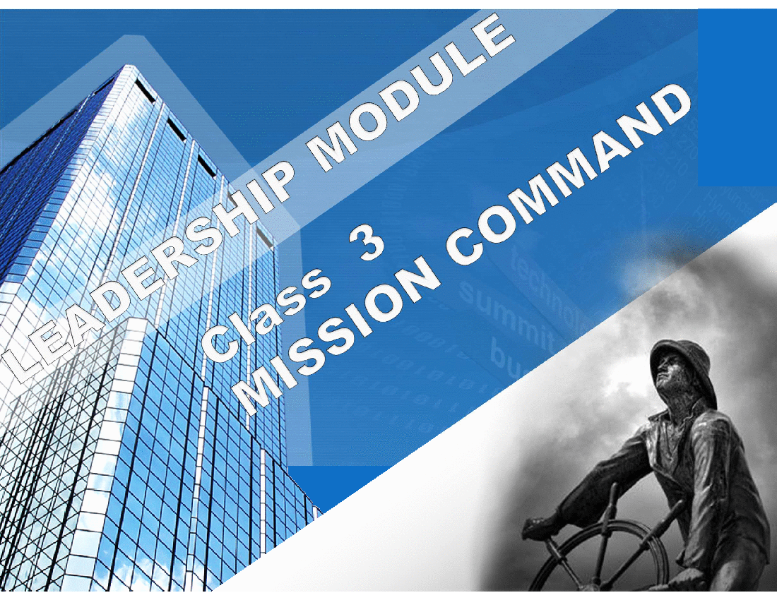 Total Leadership Series (Course 3) - Mission Command