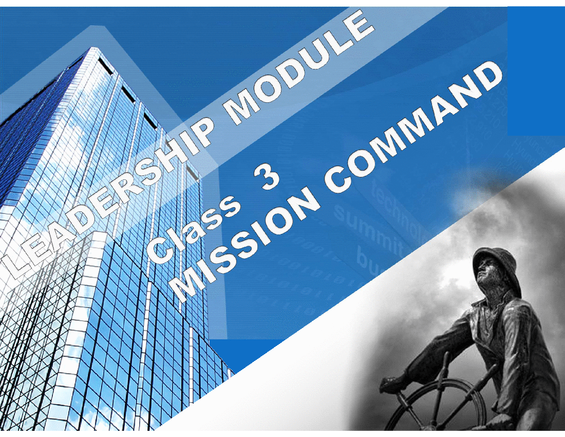 Total Leadership Series (Course 3) - Mission Command (13-slide PPT PowerPoint presentation (PPTX)) Preview Image