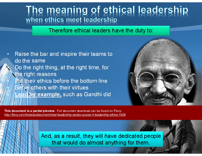 This is a partial preview of Total Leadership Series (Course 4) - Leadership Ethics (18-slide PowerPoint presentation (PPTX)). Full document is 18 slides. 