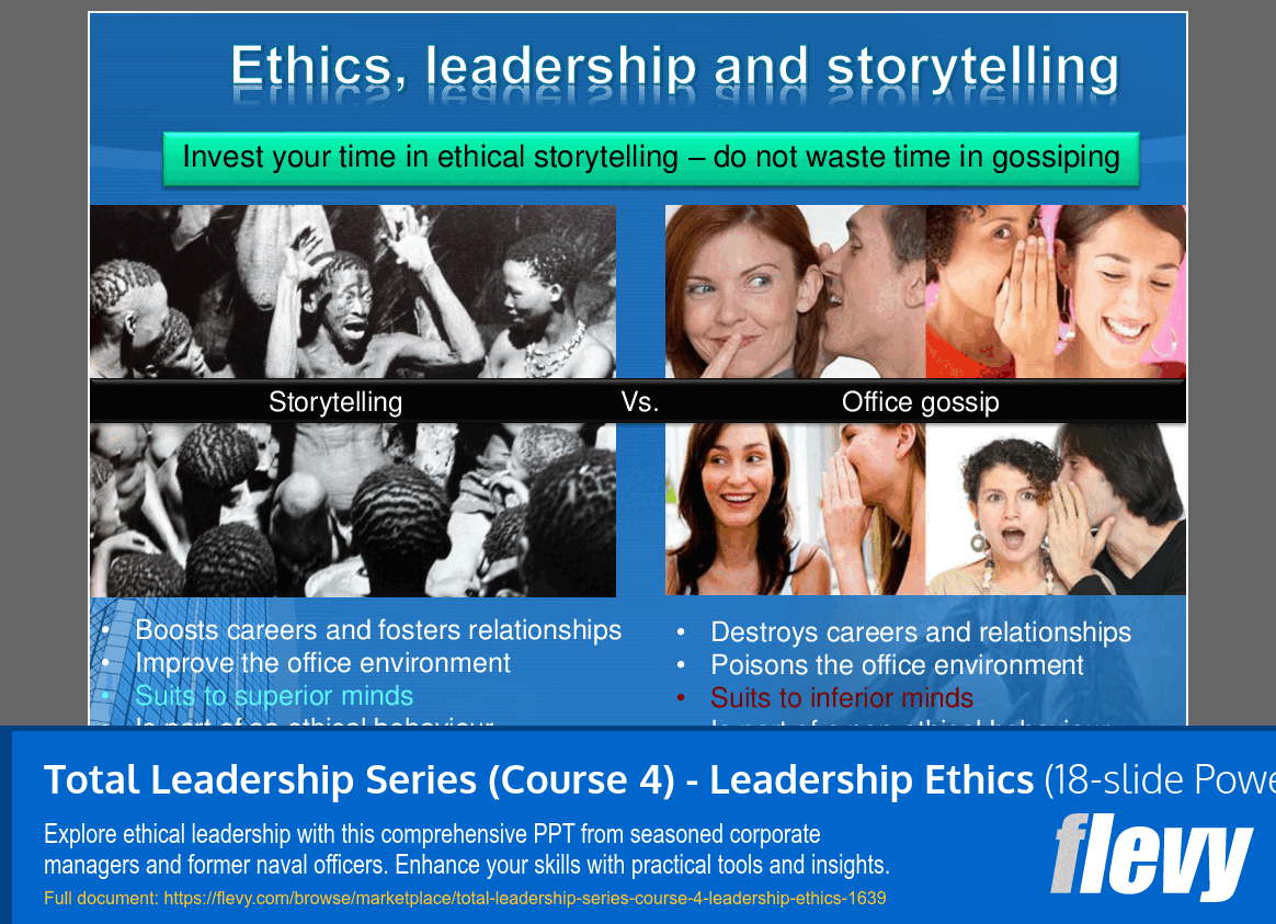 Total Leadership Series (Course 4) - Leadership Ethics (18-slide PPT PowerPoint presentation slide deck (PPTX)) Preview Image