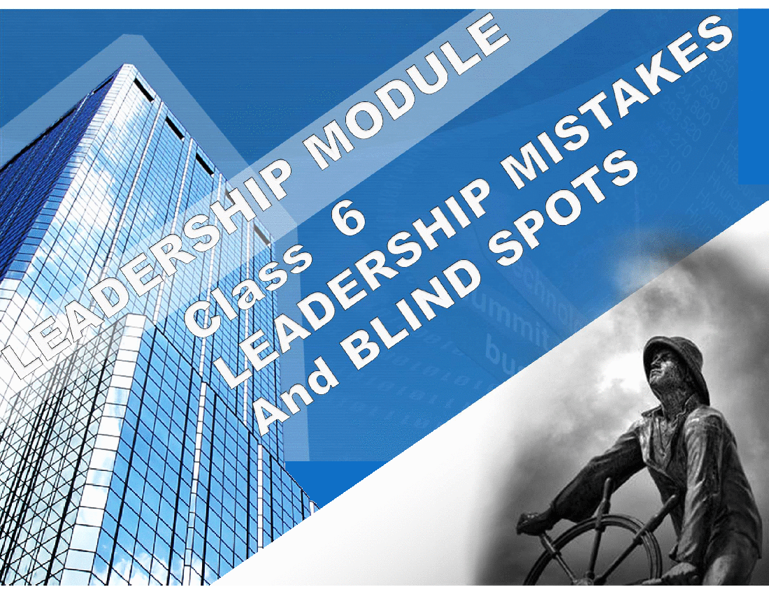 Total Leadership Series (Course 6) - Leadership Mistakes (29-slide PPT PowerPoint presentation (PPTX)) Preview Image