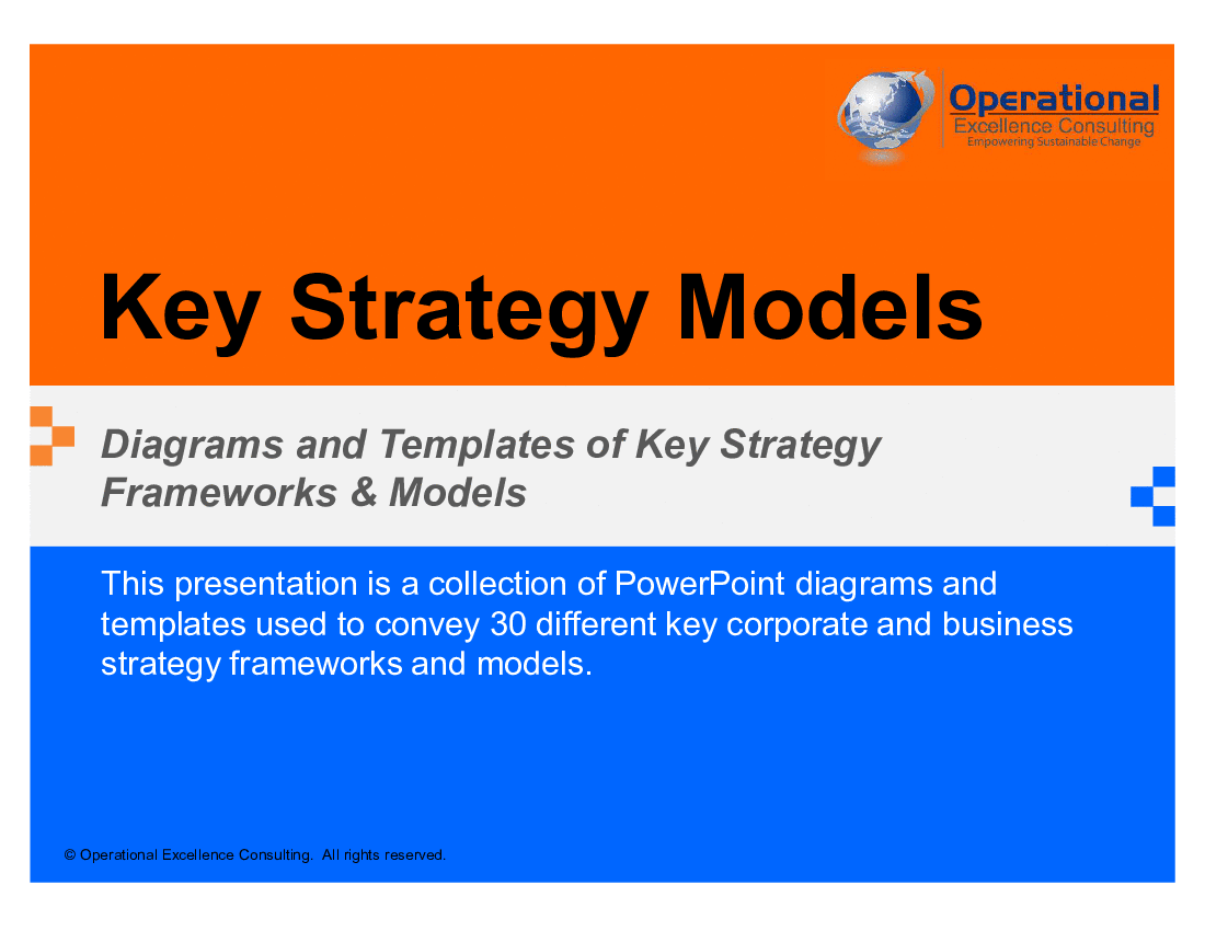 This is a partial preview of Key Strategy Models (153-slide PowerPoint presentation (PPTX)). Full document is 153 slides. 