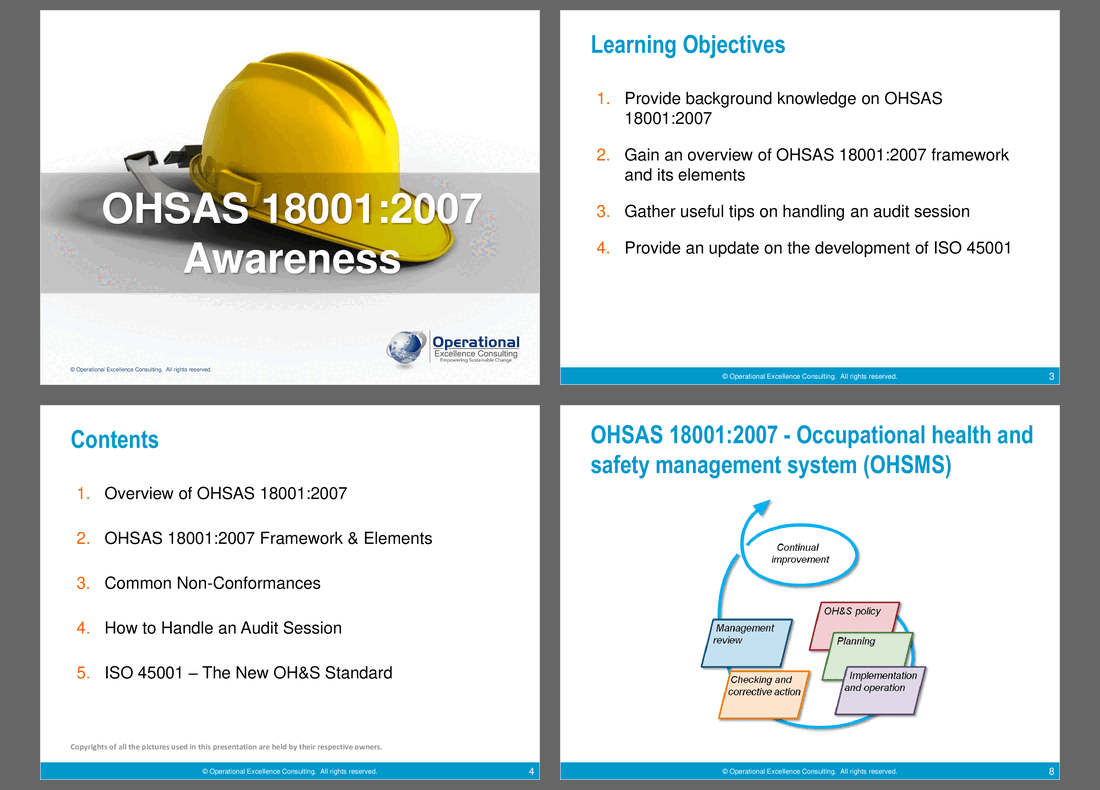 OHSAS 18001:2007 (OH&S) Awareness Training (82-slide PPT PowerPoint presentation (PPTX)) Preview Image