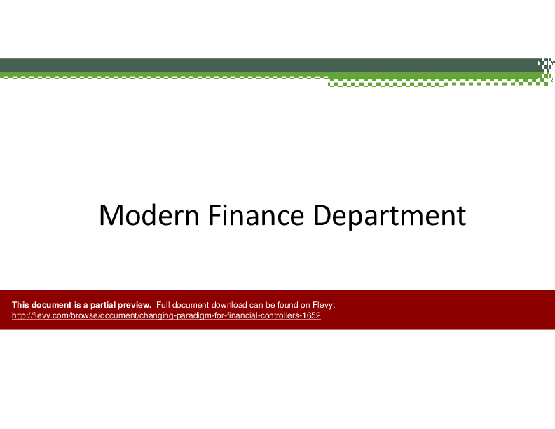 Changing Paradigm for Financial Controllers (22-slide PPT PowerPoint presentation (PPTX)) Preview Image
