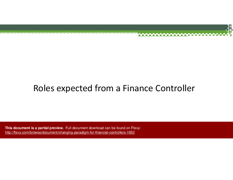 Changing Paradigm for Financial Controllers (22-slide PPT PowerPoint presentation (PPTX)) Preview Image