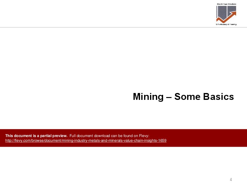 This is a partial preview of Mining Industry (Metals & Minerals) - Value Chain Insights (232-slide PowerPoint presentation (PPTX)). Full document is 232 slides. 