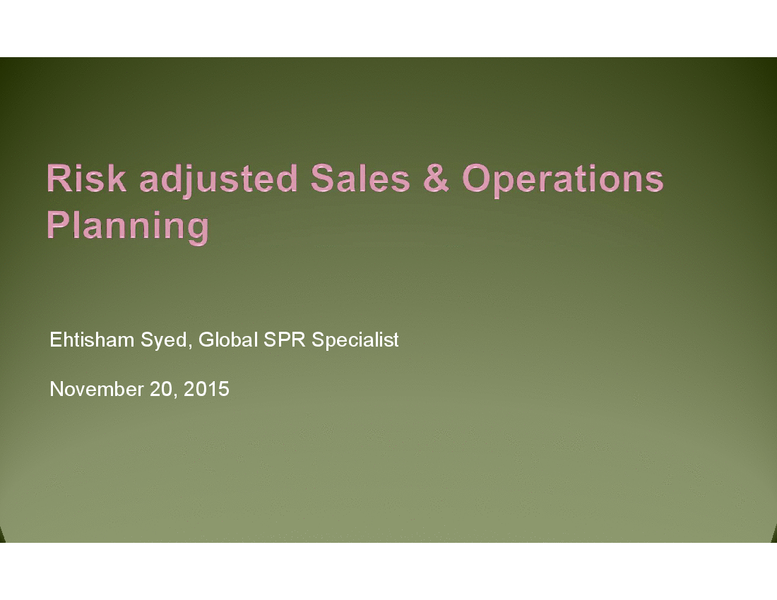 Sales & Operational Leadership