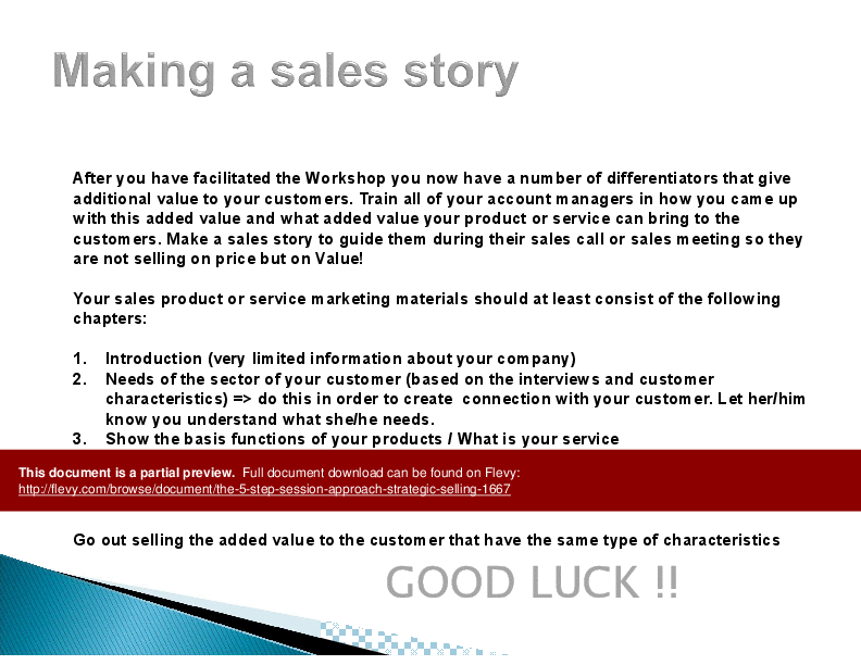 The 5 Step Session Approach: Strategic Selling () Preview Image
