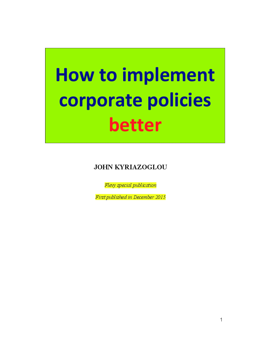 How to Implement Corporate Policies Better (23-page PDF document) Preview Image