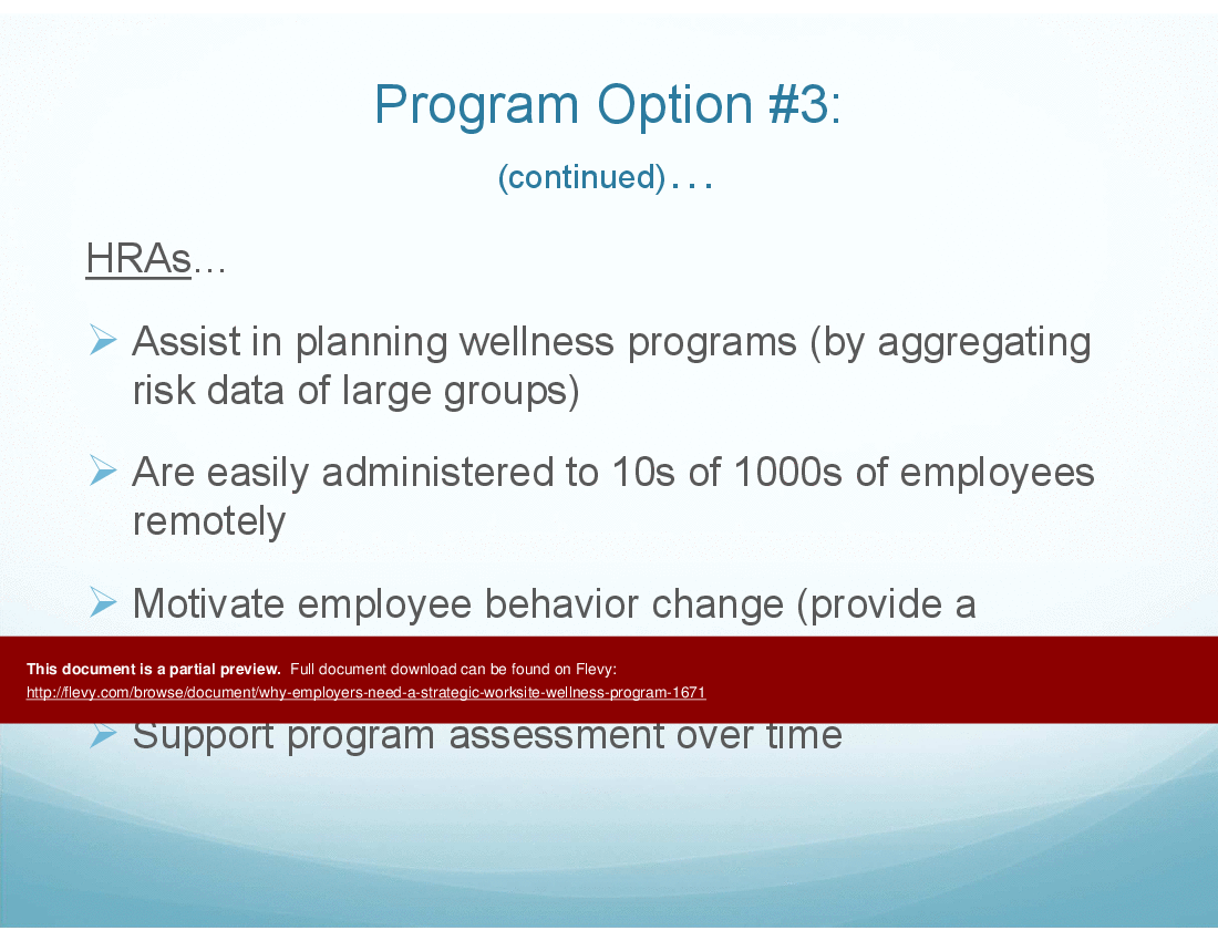 This is a partial preview of Worksite Wellness Program Designs (27-slide PowerPoint presentation (PPTX)). Full document is 27 slides. 