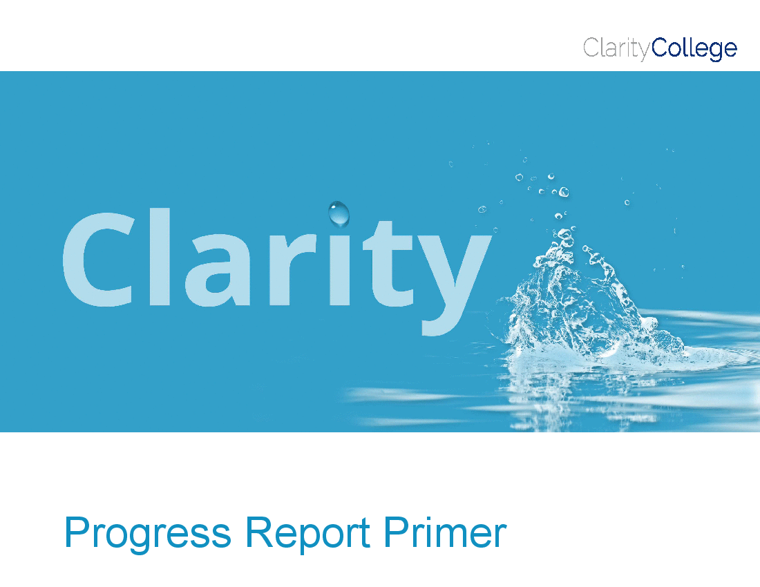 This is a partial preview of Progress Report Primer. Full document is 31 slides. 
