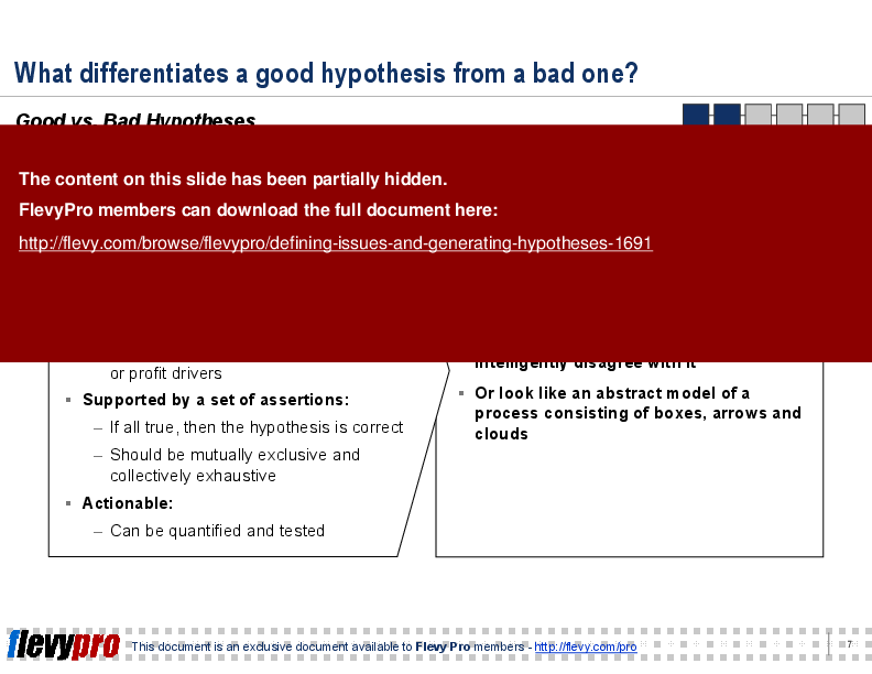 Defining Issues and Generating Hypotheses (22-slide PPT PowerPoint presentation (PPT)) Preview Image