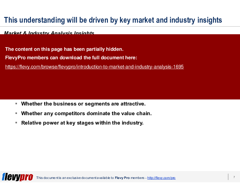 Introduction to Market & Industry Analysis (14-slide PowerPoint presentation (PPT)) Preview Image