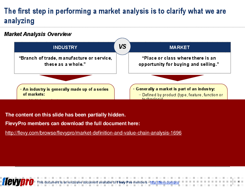 This is a partial preview of Market Definition & Value Chain Analysis (18-slide PowerPoint presentation (PPT)). Full document is 18 slides. 