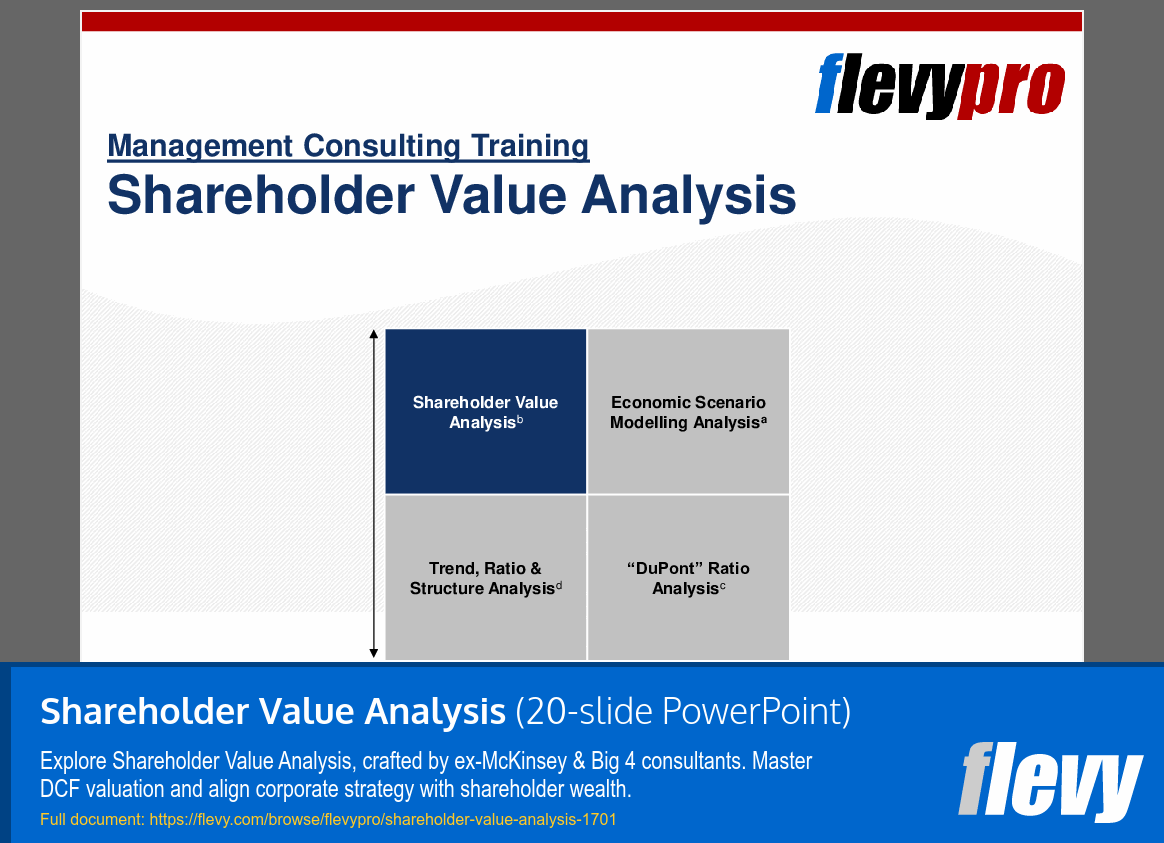 Shareholder Value Analysis (20-slide PPT PowerPoint presentation (PPT)) Preview Image