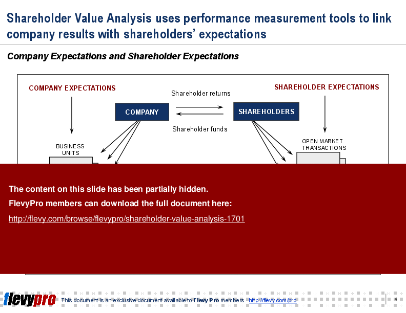 Shareholder Value Analysis (20-slide PowerPoint presentation (PPT)) Preview Image