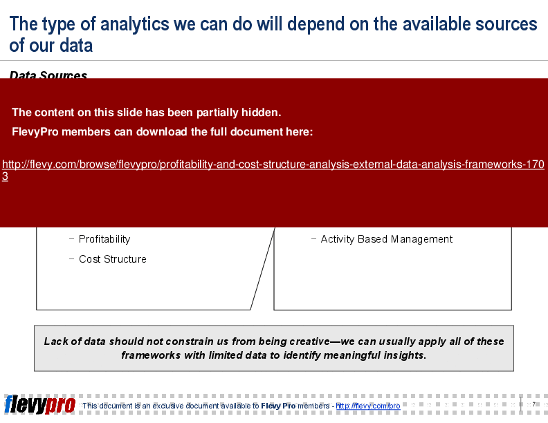 Profitability and Cost Structure Analysis: External Data Analysis Frameworks (24-slide PPT PowerPoint presentation (PPT)) Preview Image