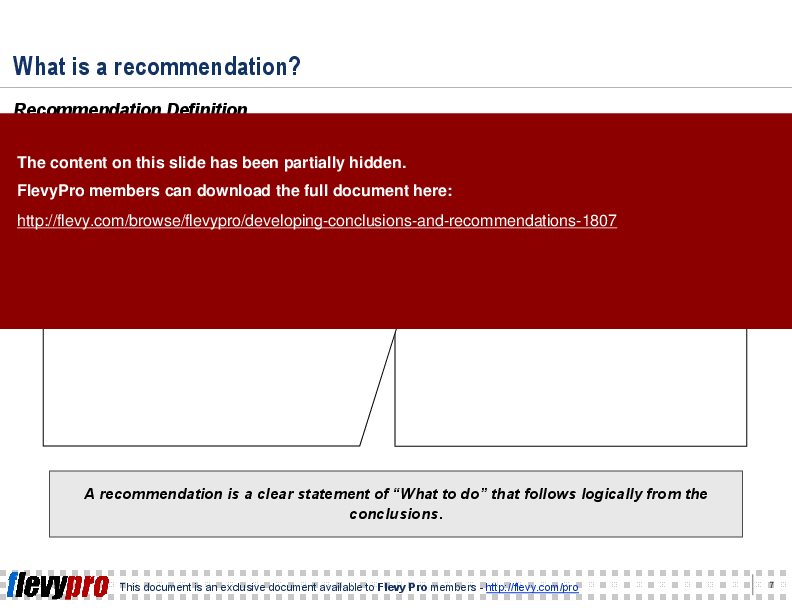 Developing Conclusions and Recommendations (21-slide PPT PowerPoint presentation (PPT)) Preview Image