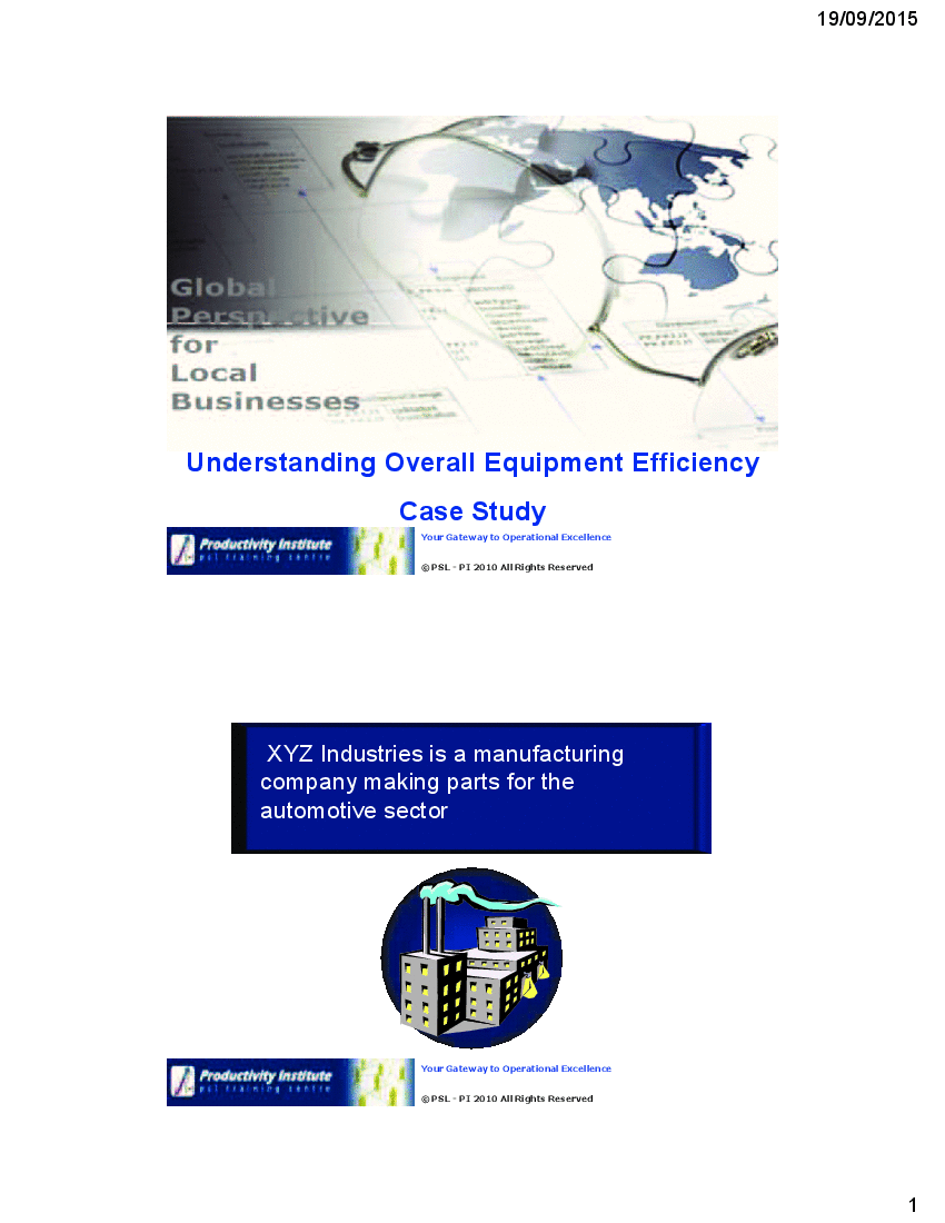 Overall Equipment Efficiency (OEE) Case Study (30-page PDF document) Preview Image