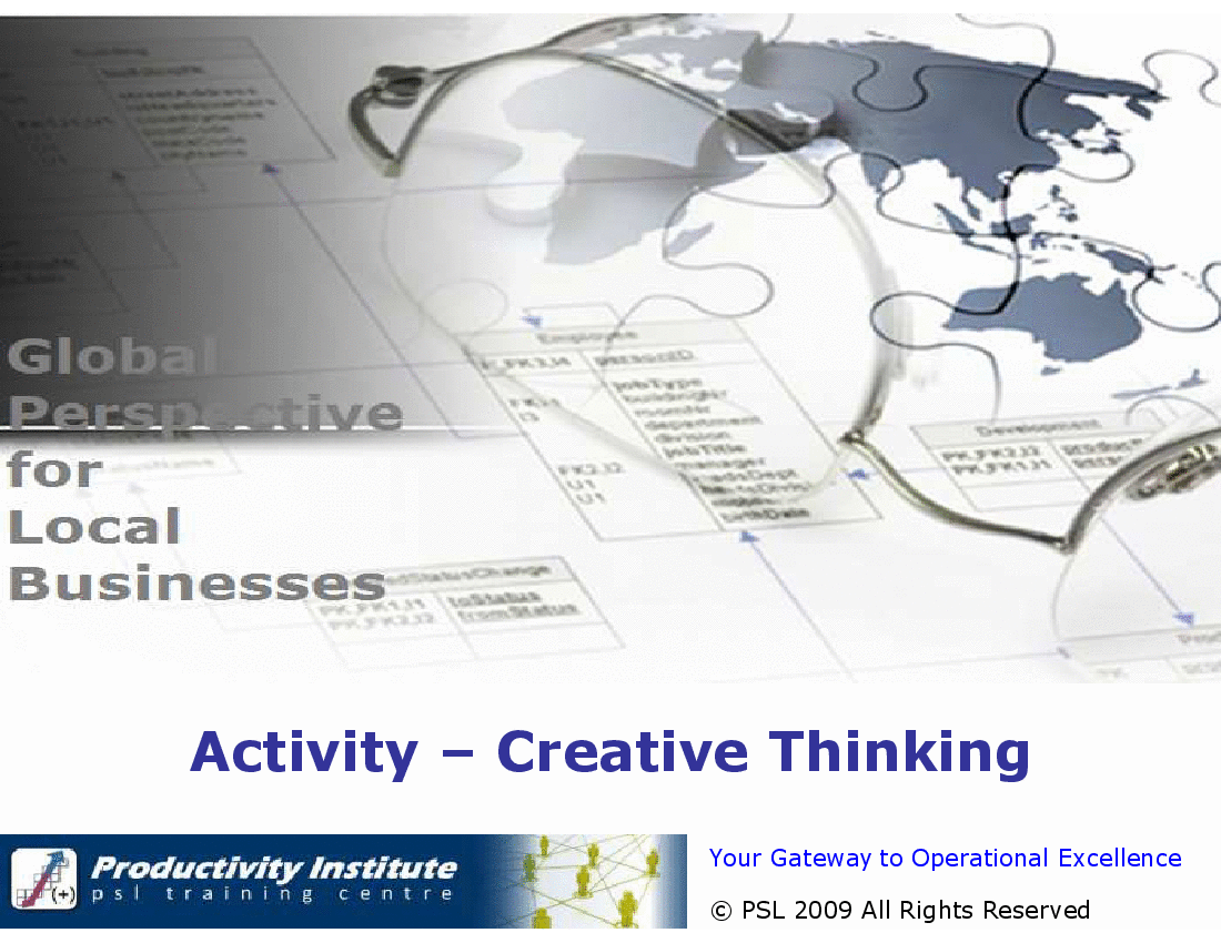 This is a partial preview of Creative Thinking (Activity) (6-slide PowerPoint presentation (PPT)). Full document is 6 slides. 