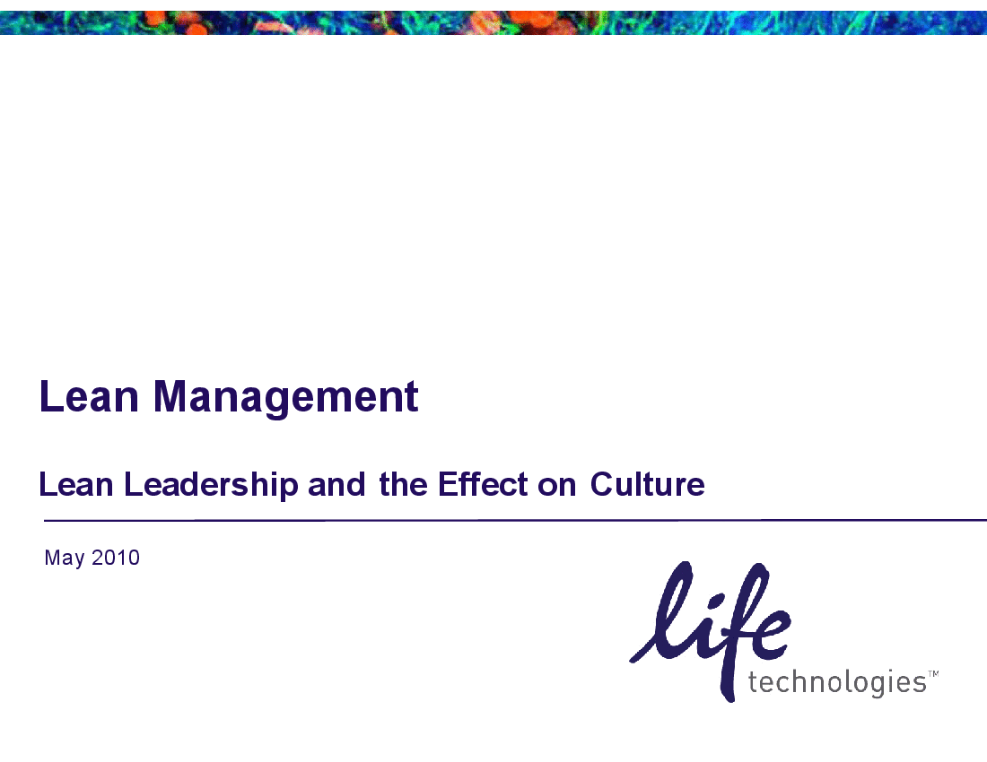 This is a partial preview of Lean Leadership and the Effect on Culture (9-slide PowerPoint presentation (PPT)). Full document is 9 slides. 