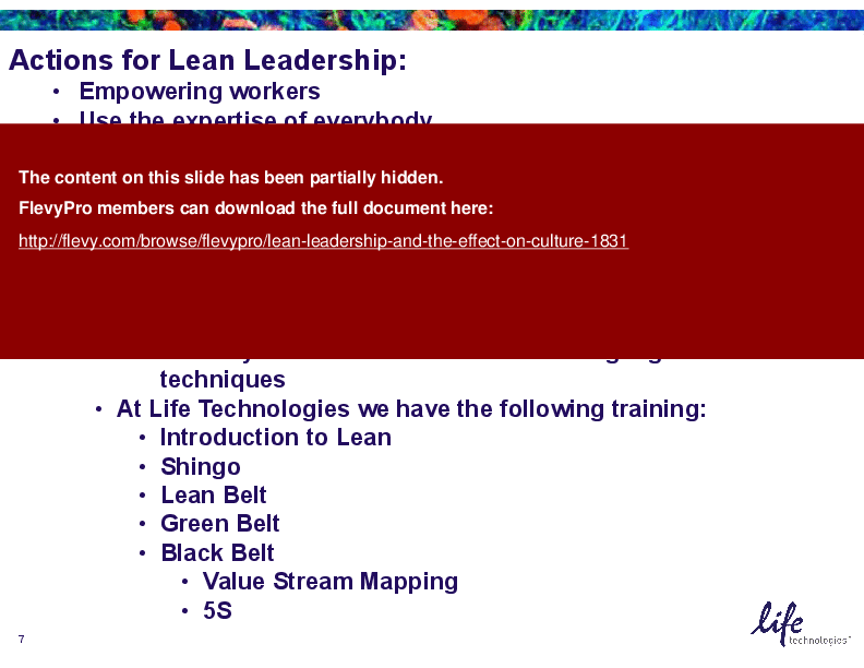 Lean Leadership and the Effect on Culture (9-slide PPT PowerPoint presentation (PPT)) Preview Image