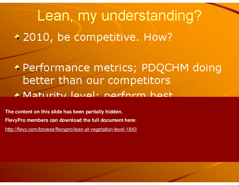 Lean at Vegetation Level (28-slide PPT PowerPoint presentation (PPT)) Preview Image