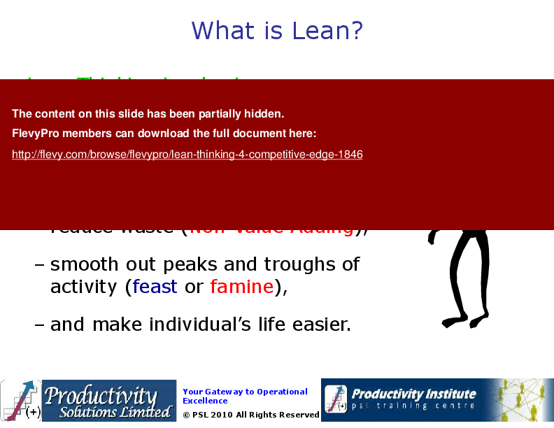 Lean Thinking 4 Competitive Edge (23-slide PPT PowerPoint presentation (PPT)) Preview Image