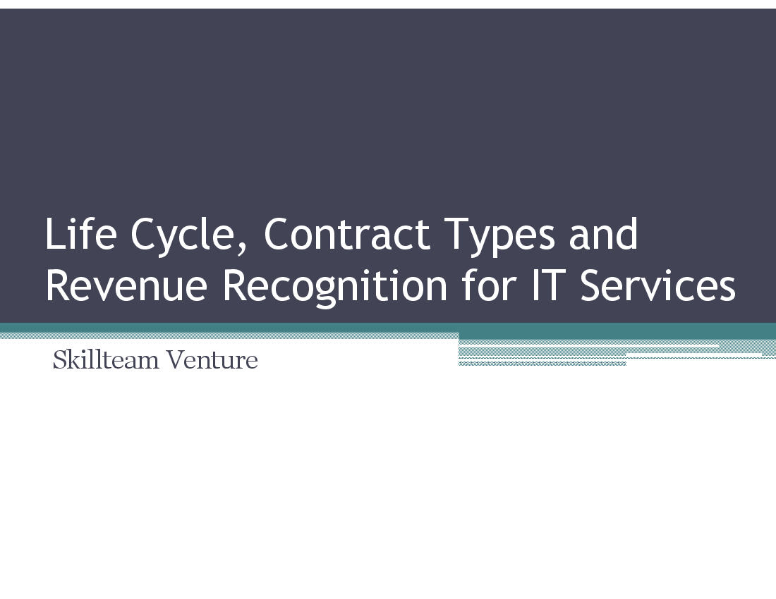 IT Service: Life Cycle, Business Model, Revenue Recognition