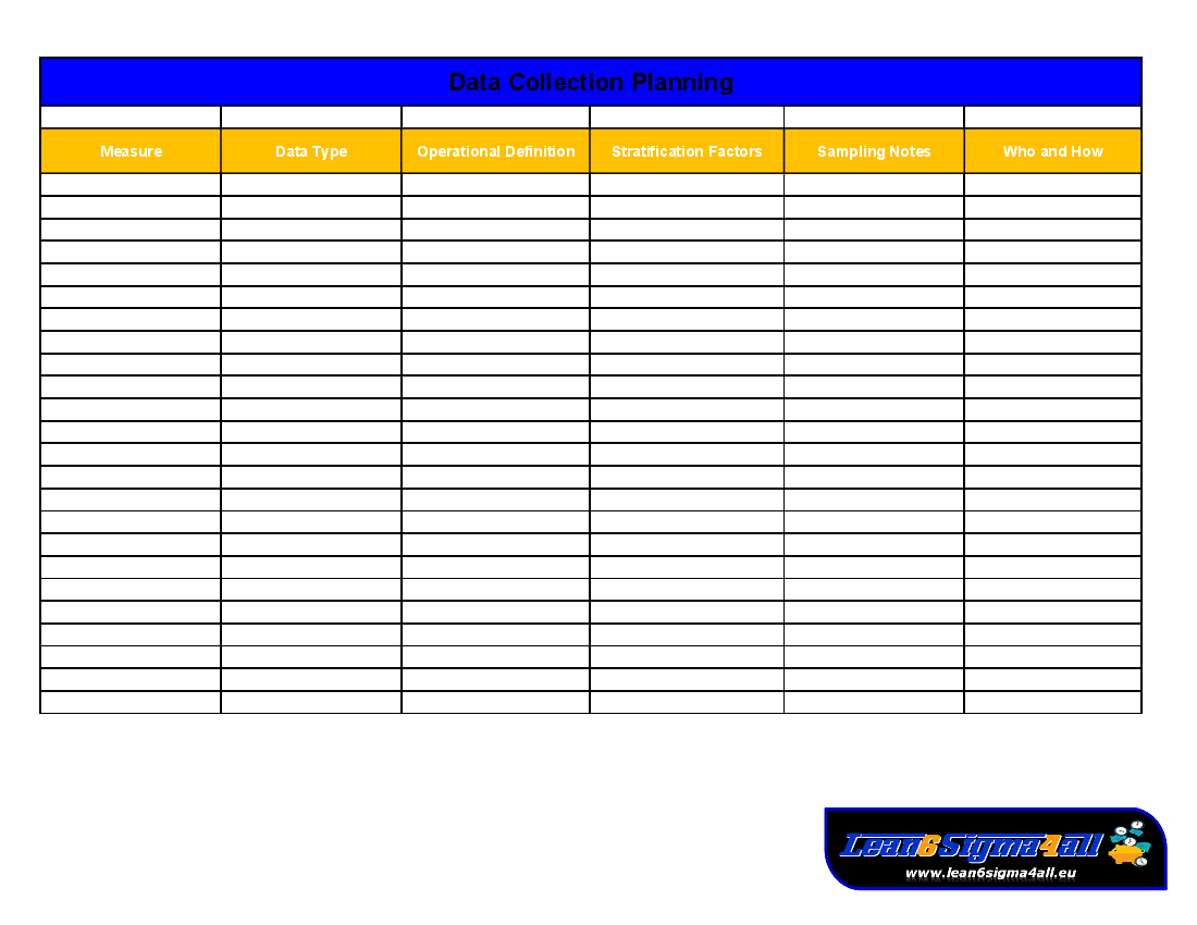 Data Collection Plan (Excel template (XLS)) Preview Image