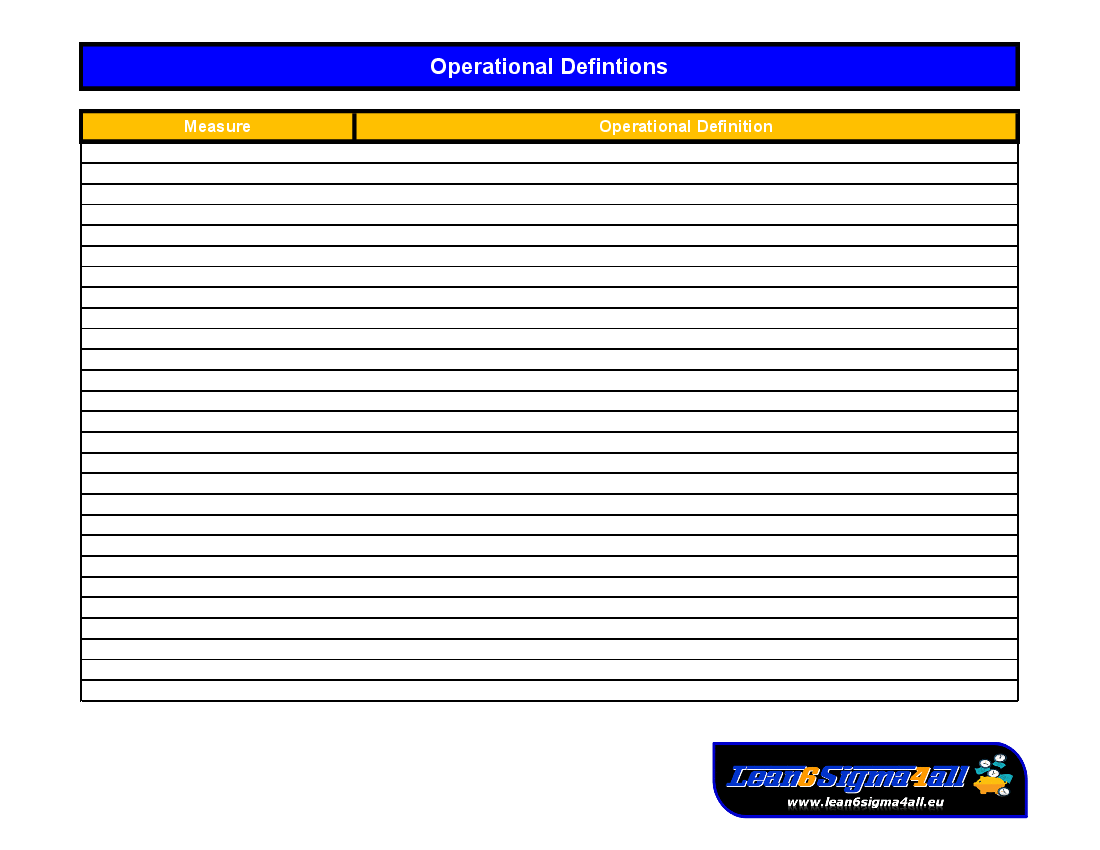 Operational Definition (Excel template (XLS)) Preview Image