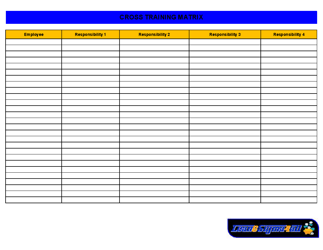 Cross-Training Matrix - Template & Example