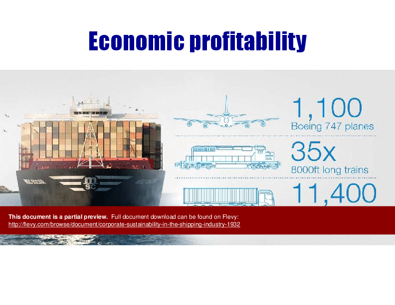 This is a partial preview of Corporate Sustainability in the Shipping Industry. Full document is 35 slides. 