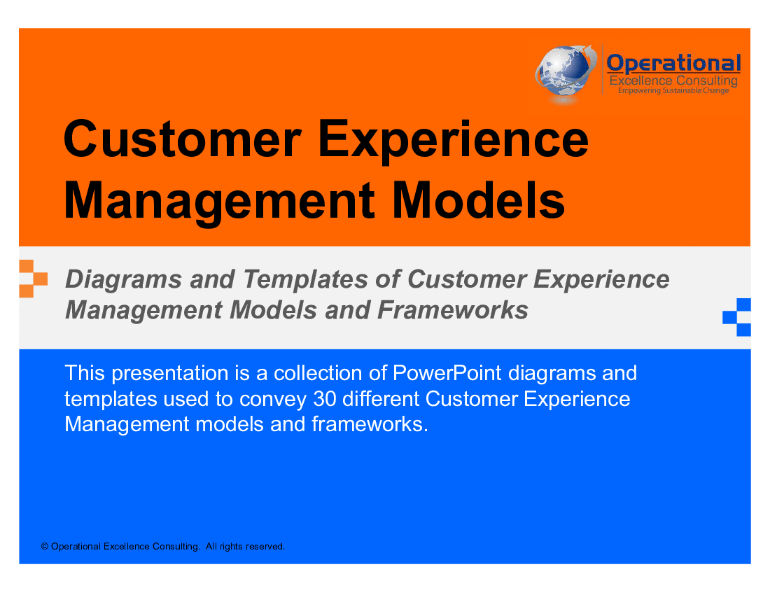 This is a partial preview of Customer Experience (CX) Management Models. Full document is 148 slides. 