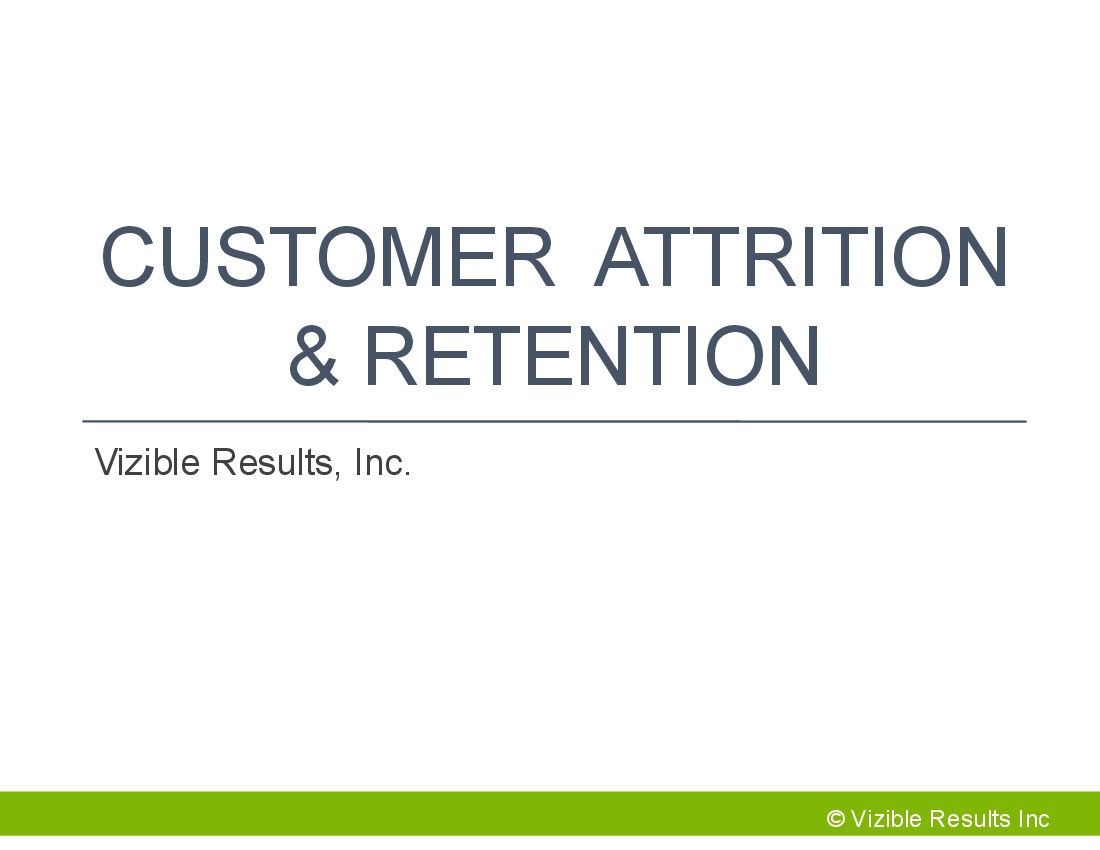 This is a partial preview of Customer Attrition and Retention (36-slide PowerPoint presentation (PPTX)). Full document is 36 slides. 