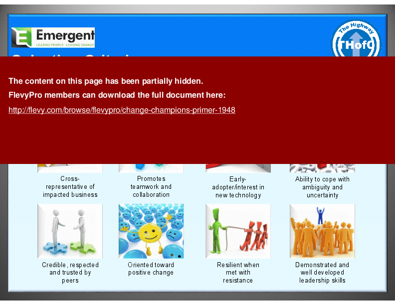 Change Champions Primer (20-slide PPT PowerPoint presentation (PPT)) Preview Image