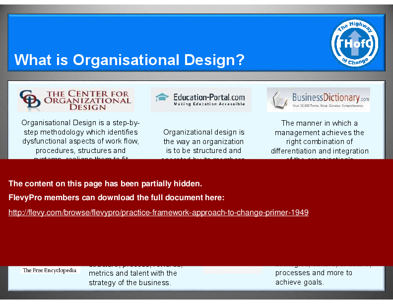 Practical Framework Approach to Change (Primer) (33-slide PPT PowerPoint presentation (PPT)) Preview Image