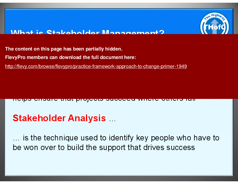 Practical Framework Approach to Change (Primer) (33-slide PPT PowerPoint presentation (PPT)) Preview Image
