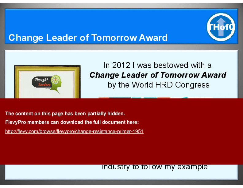 Change Resistance Primer (11-slide PPT PowerPoint presentation (PPTX)) Preview Image