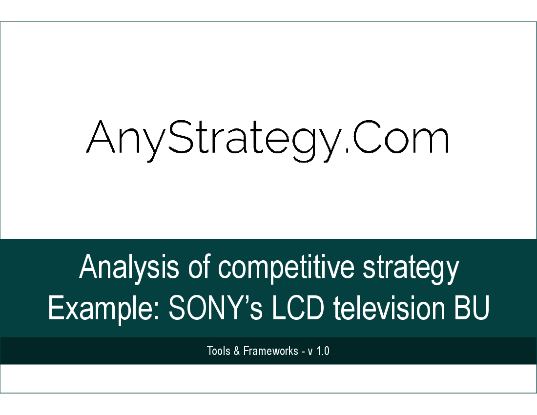 Analysis of Competitive Strategy - Example
