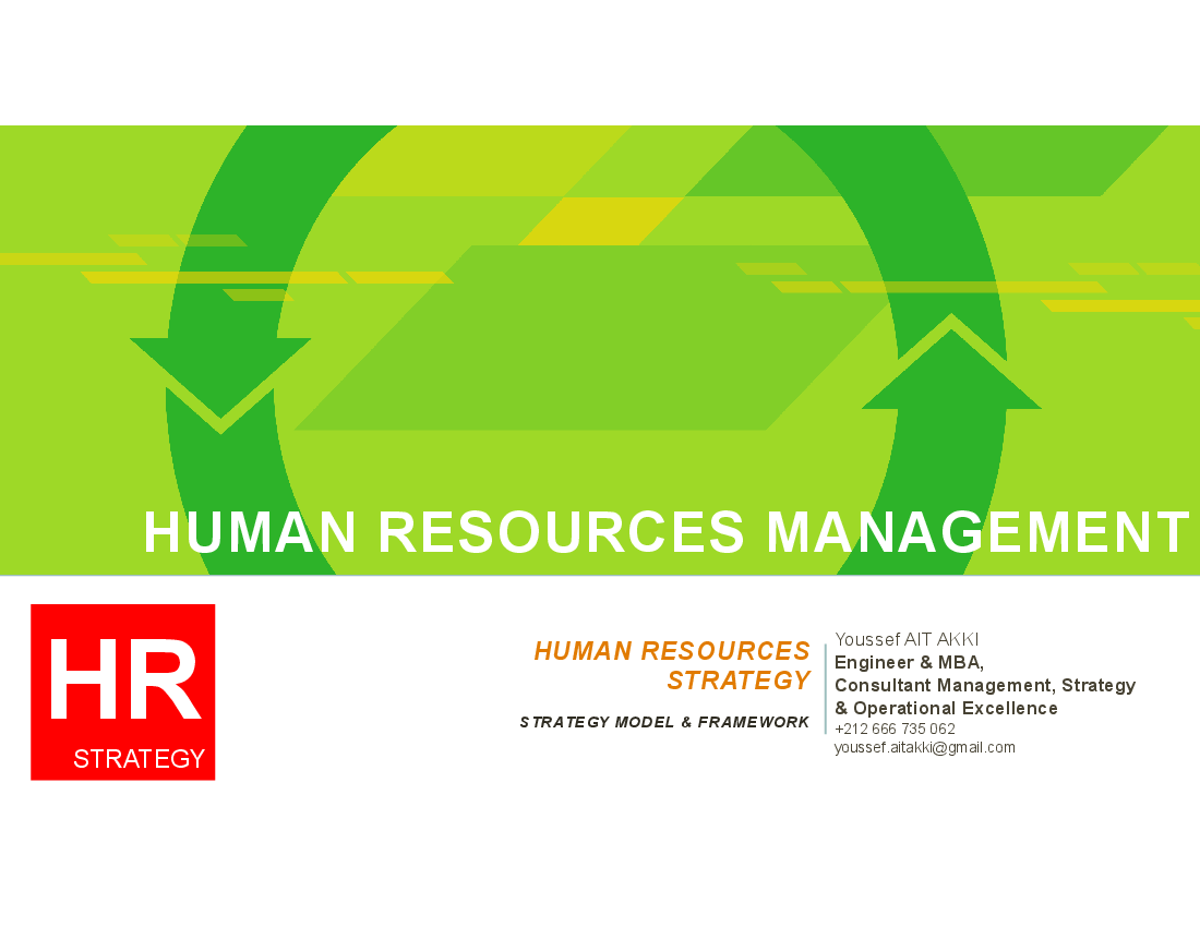 Human Resources Strategy Framework: Business Value Creation () Preview Image