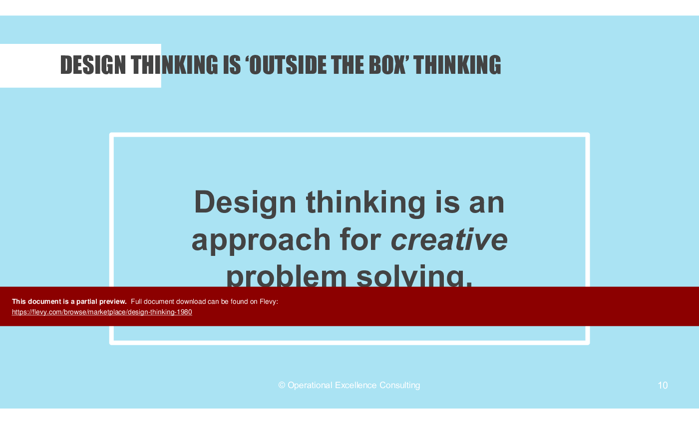 This is a partial preview of Design Thinking (225-slide PowerPoint presentation (PPTX)). Full document is 225 slides. 