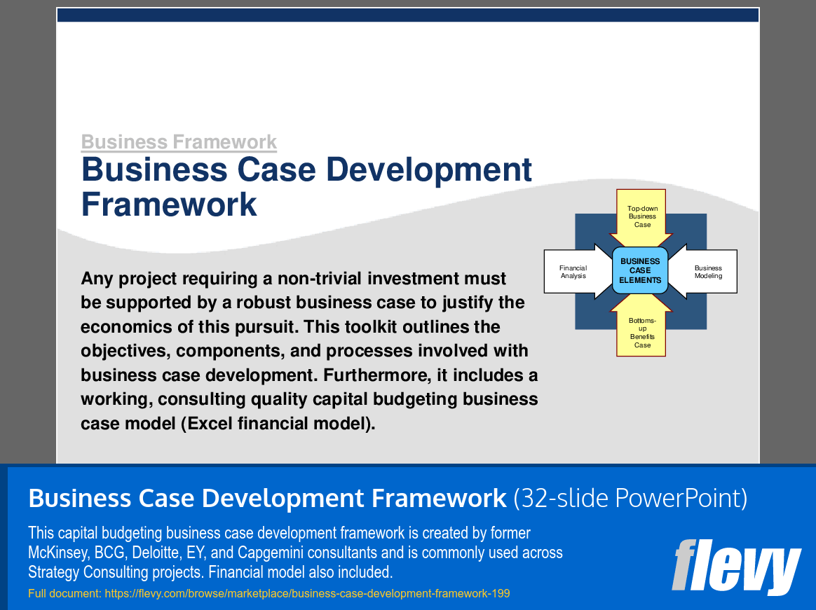 Business Case Development Framework (32-slide PPT PowerPoint presentation (PPT)) Preview Image