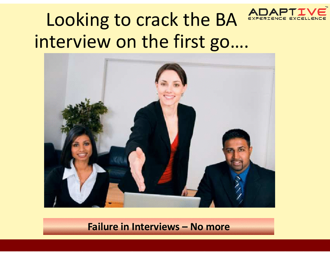 Business Analyst Video Interview - Practical BA Concepts (1-page Word document) Preview Image