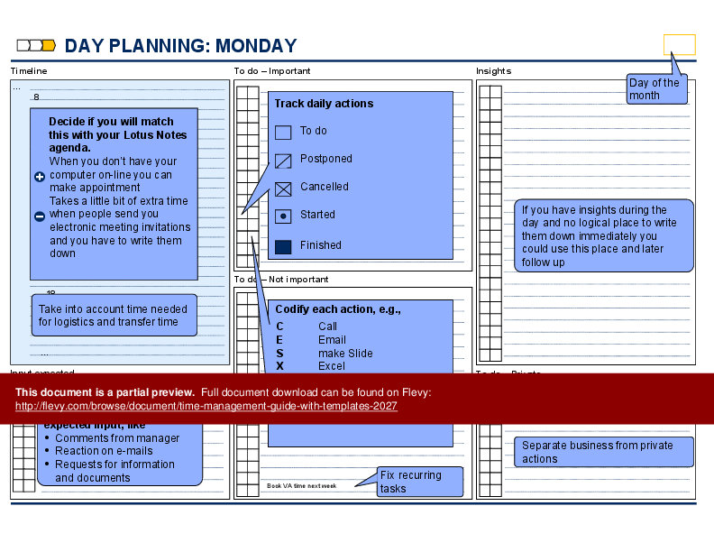 This is a partial preview of Time Management Guide with Templates (35-slide PowerPoint presentation (PPT)). Full document is 35 slides. 
